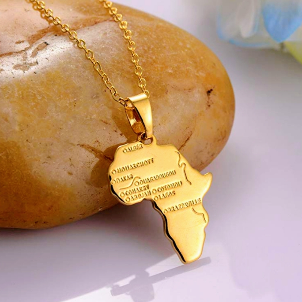 🌍Gold African Pendant